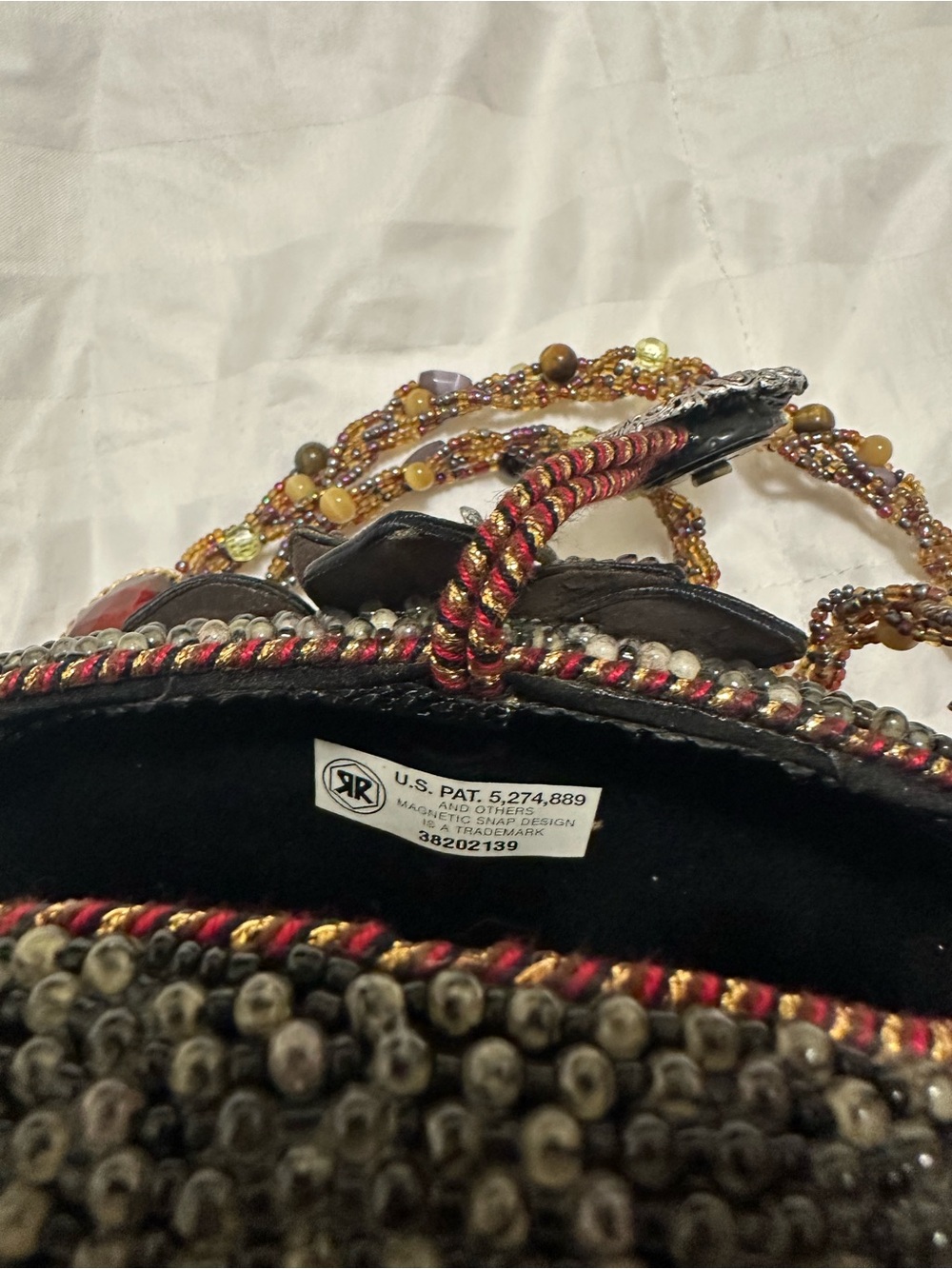 Mary Frances Silk Beaded Evening Shoulder Bag - Picture 3 of 4